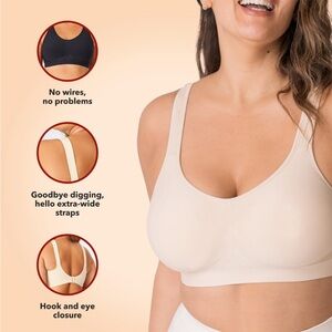 TrueKind by Shapermint Everyday Comfort Straps Wireless Bra Size 3X Beige
